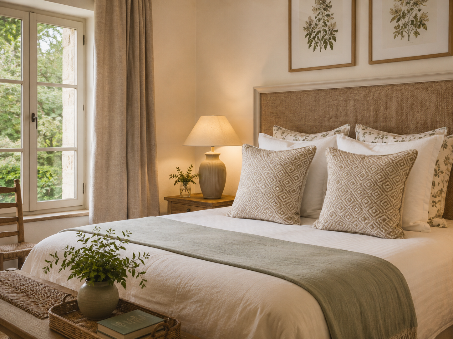 Chambre confortable et lumineuse du gîte