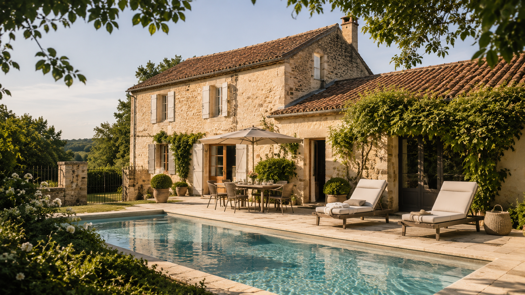 Gîte de charme en pierre avec piscine en Dordogne